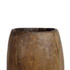 Old Turned Wooden Pot Close