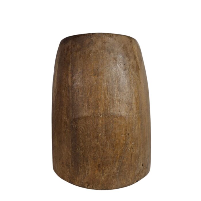 Old Turned Wooden Pot Front