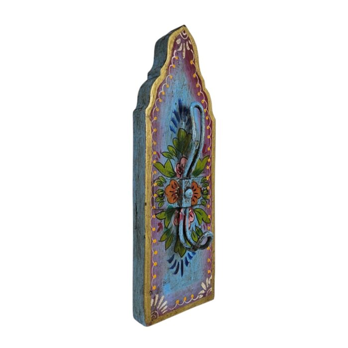 Painted Decor Wall Hook Blue Side