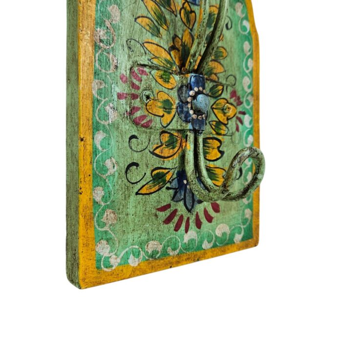 Painted Decor Wall Hook Green Close Side
