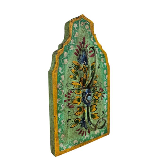 Painted Decor Wall Hook Green Close Side View