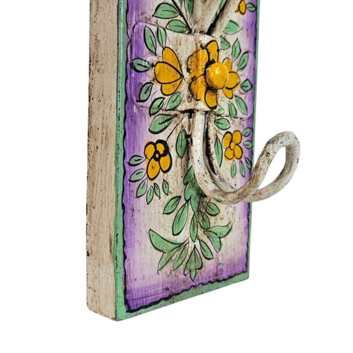 Painted Purple Hanging Wall Hook Close