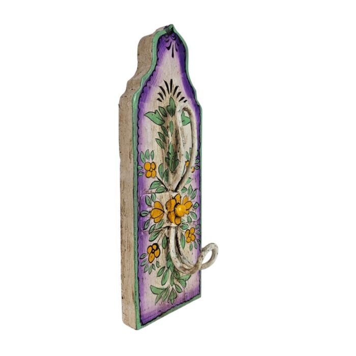 Painted Purple Hanging Wall Hook Side