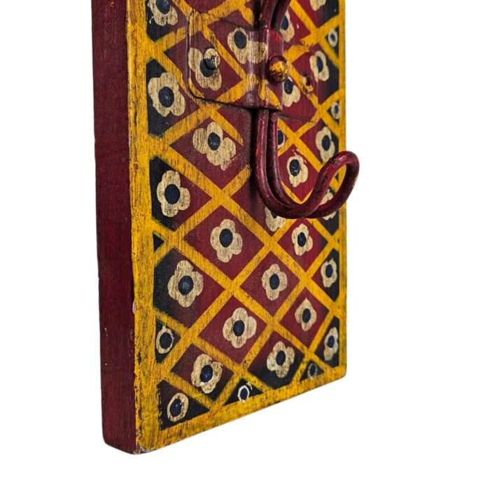 Painted Yellow Red Hanging Wall Hook Bottom