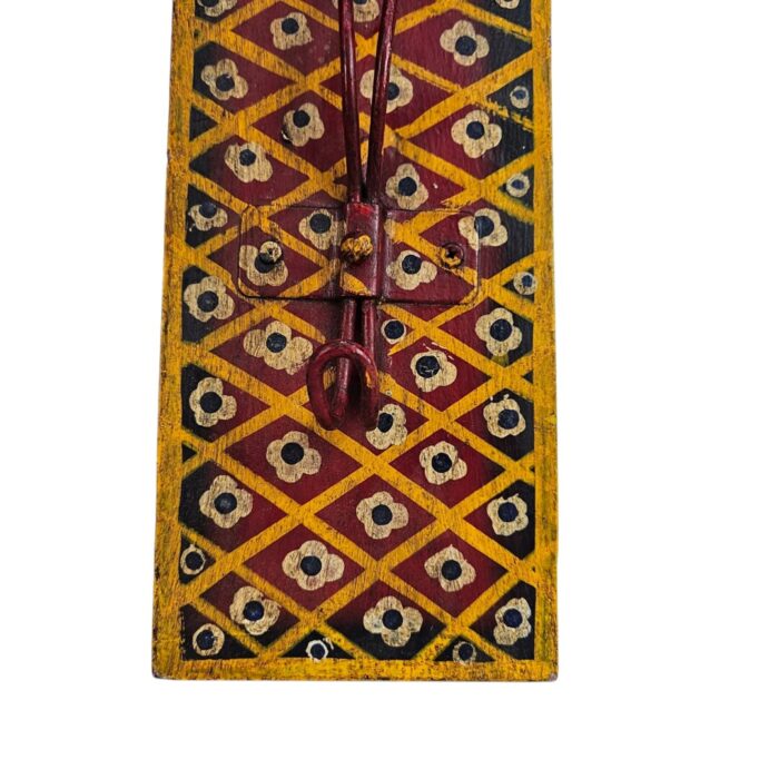 Painted Yellow Red Hanging Wall Hook Close