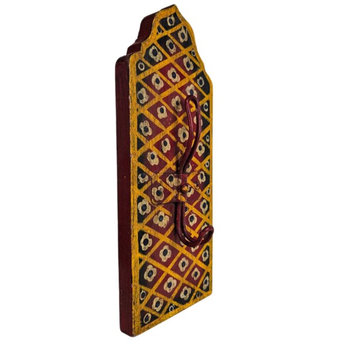 Painted Yellow Red Hanging Wall Hook Side