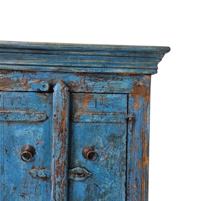 Reclaimed Blues Bedside Table Main Dark Blue Close