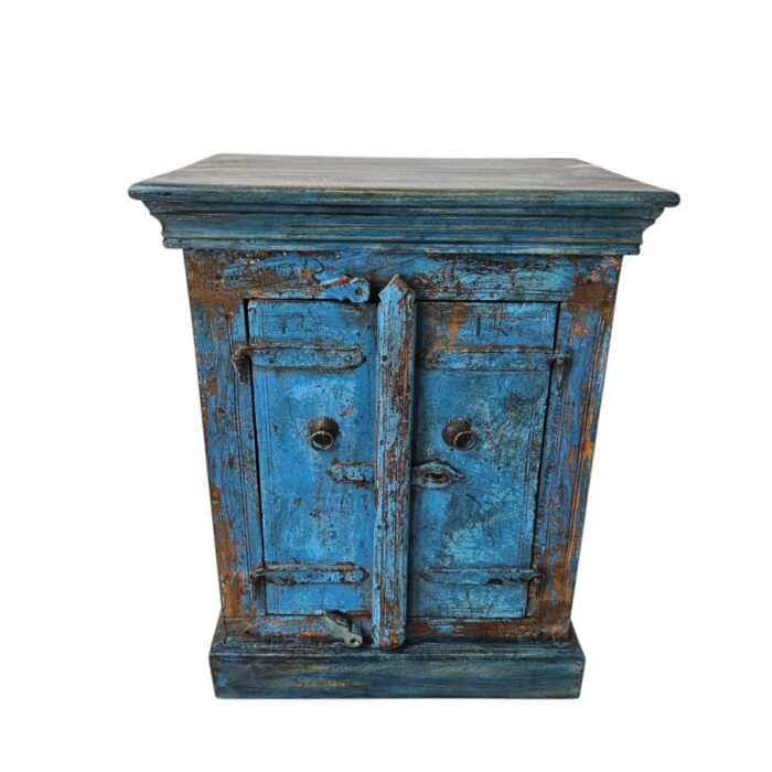 Reclaimed Blues Bedside Table Main Dark Blue Top