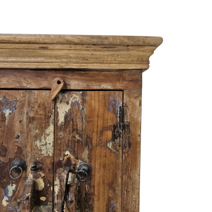 Reclaimed Blues Bedside Table Main Dark Brown Close