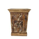 Reclaimed Blues Bedside Table Main Dark Brown Top