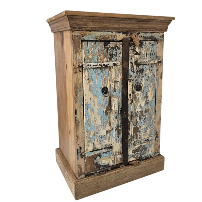 Reclaimed Blues Bedside Table Main Side