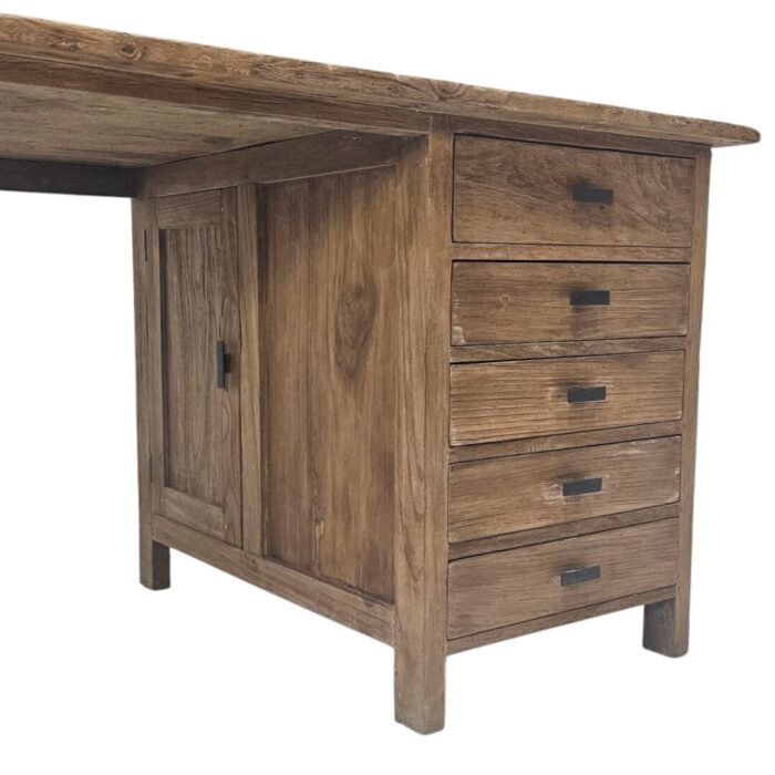 Teak Office Desk MUl Close Side