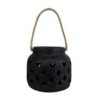 Terra Black Lantern With Rope Main