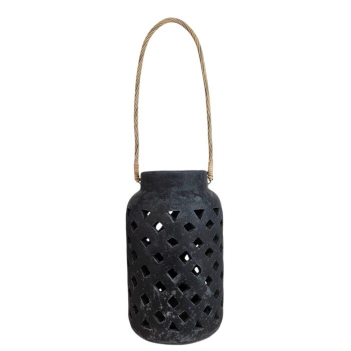 Terra Rope Lantern Black Tall