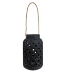Terra Rope Lantern Black Tall Side