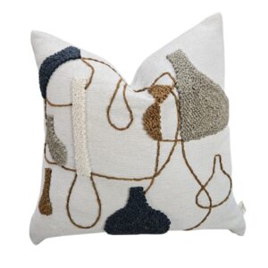 Punch Needle Vessels Feather Scatter Cushion
