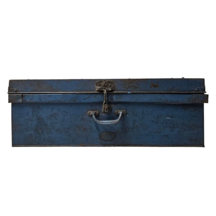 Vintage Blue Metal Trunk KMH6099B