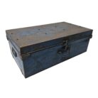 Vintage Blue Metal Trunk KMH6099B Side