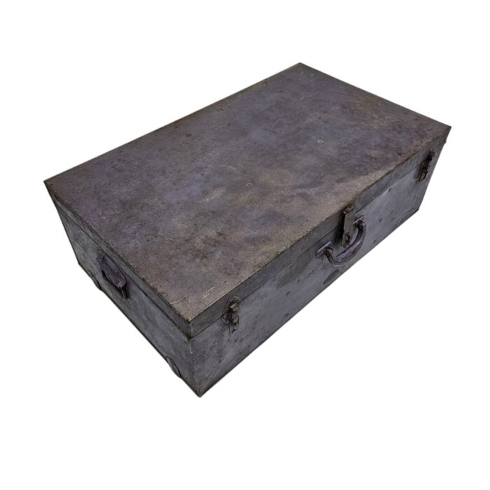 Vintage Rustic Metal Trunk Side Top