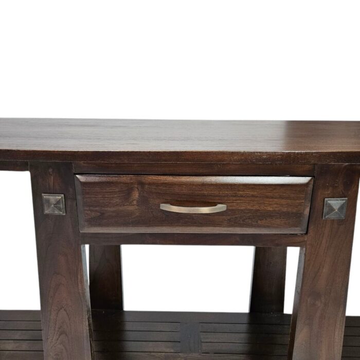Zen Console Table Teak Brown Close