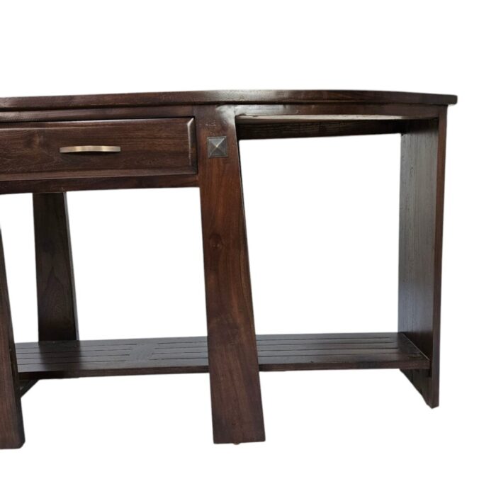 Zen Console Table Teak Brown Close Side