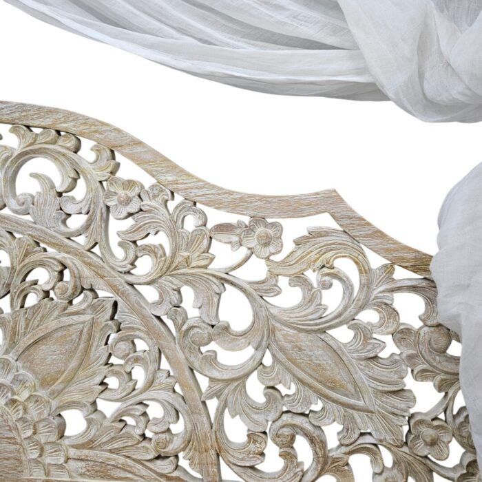 Carved Mandala Four Poster Bed Close Up