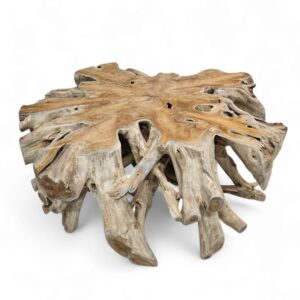 Burmese Teak Round Root Block Coffee Table