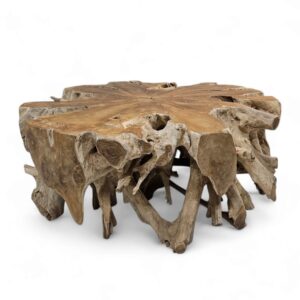 Burmese Teak Round Root Block Coffee Table
