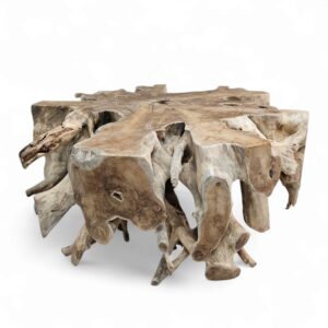 Burmese Teak Round Root Block Coffee Table