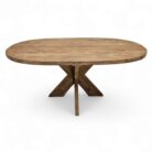 Rustic Teak Oval Dining Table