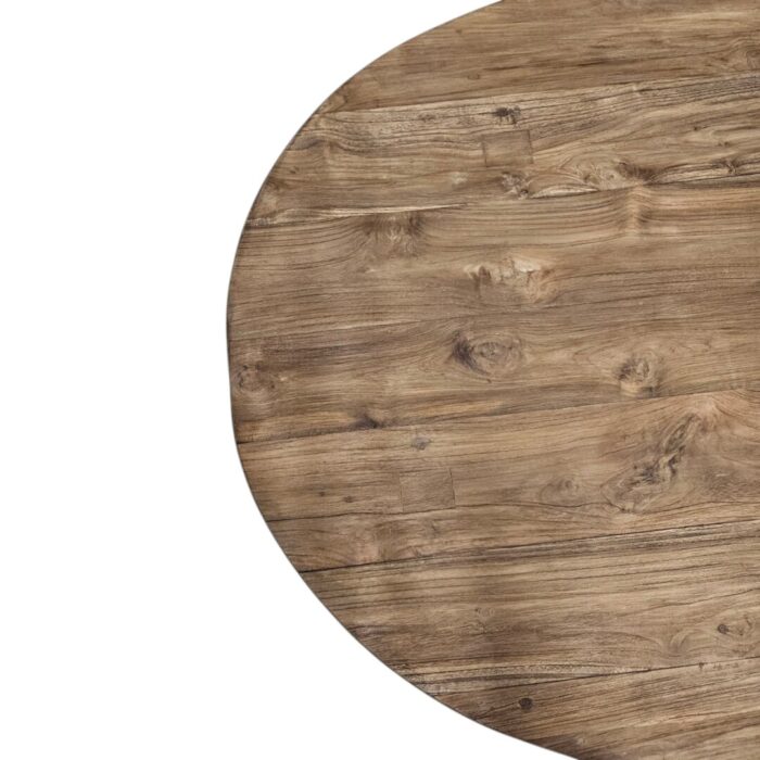 Rustic Teak Oval Dining Table Top