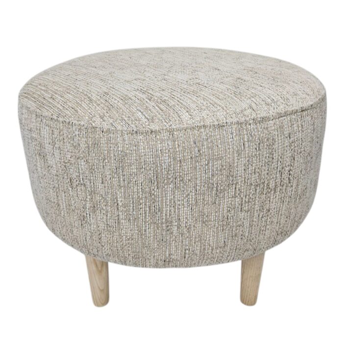 Round Beige Ottoman