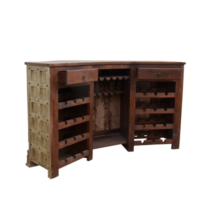 Agar Aged Old Doors Bar Counter KMF13008L Open