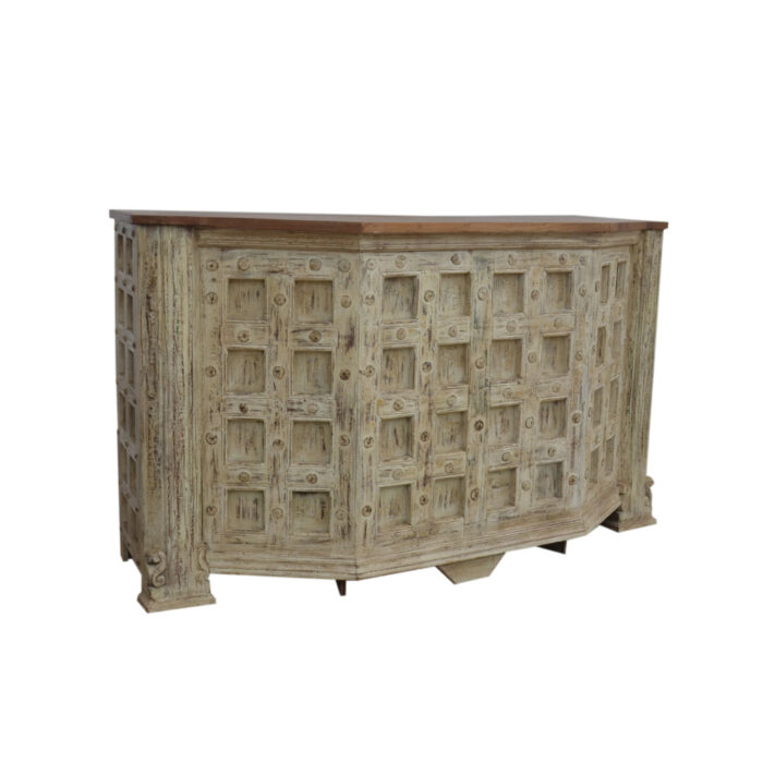 Agar Aged Old Doors Bar Counter KMF13008L Side