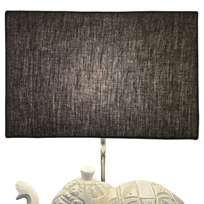 Carved Elephant Lampshade Close