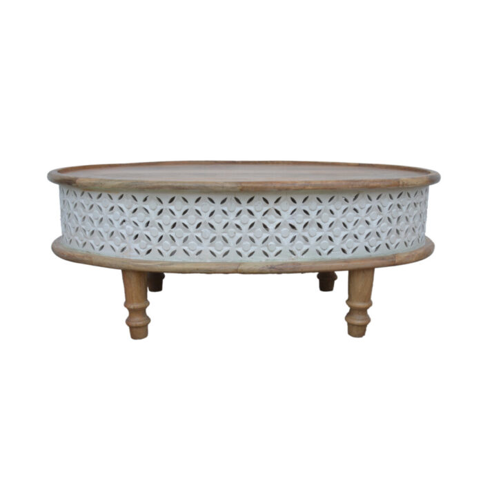 Carved Oval Coffee Table