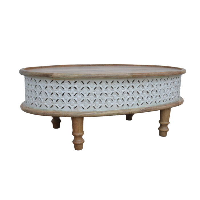Carved Oval Coffee Table