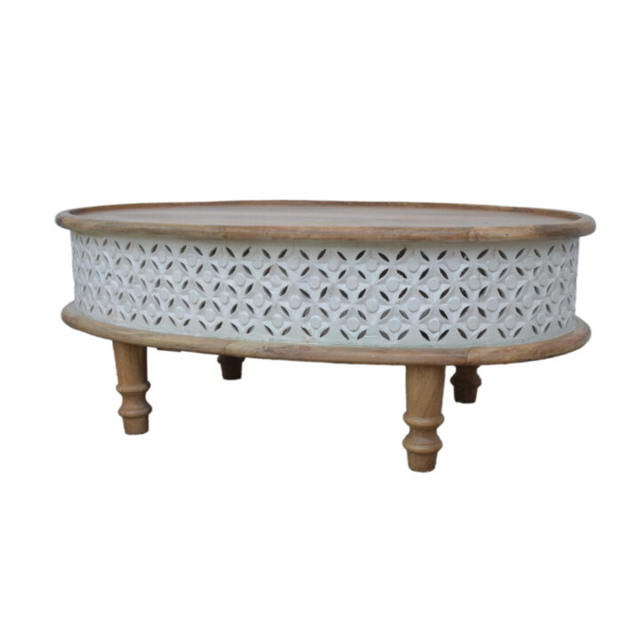 Carved Oval Coffee Table