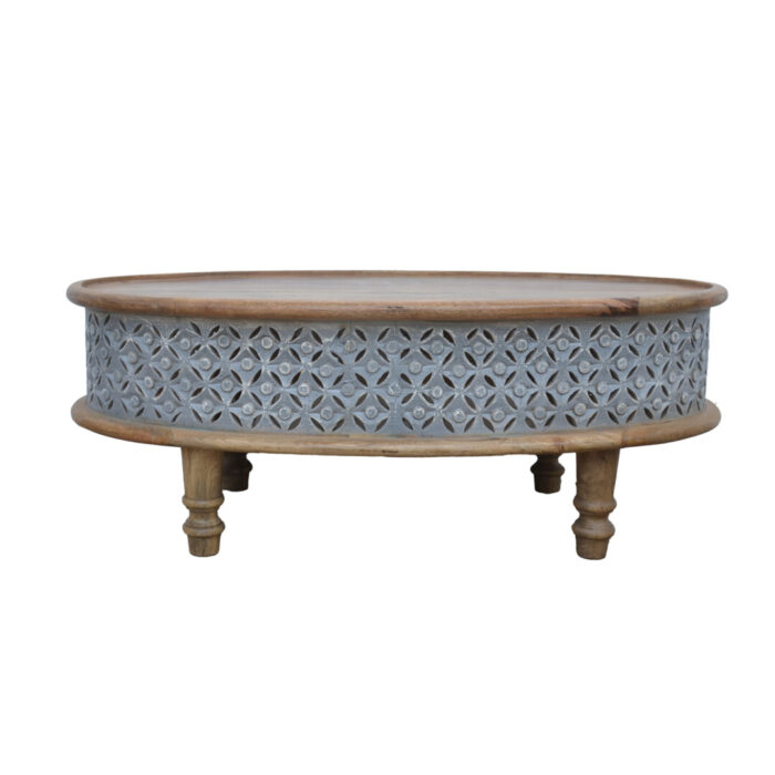 Carved Oval Coffee Table
