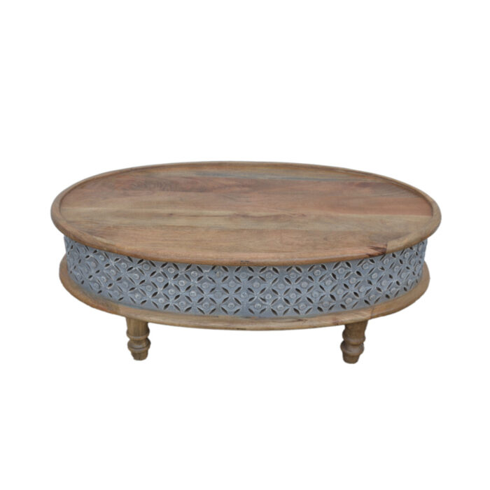 Carved Oval Coffee Table