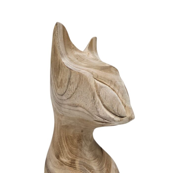 Carved Simese Cat Teak NJA8315 Close