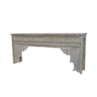 Carved White Wash Console Table