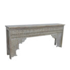 Carved White Wash Console Table