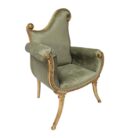 French carved occasional chair close up left Side