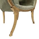 French carved occasional chair close up left bottom