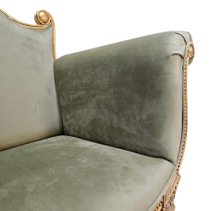 French carved occasional chair close up right