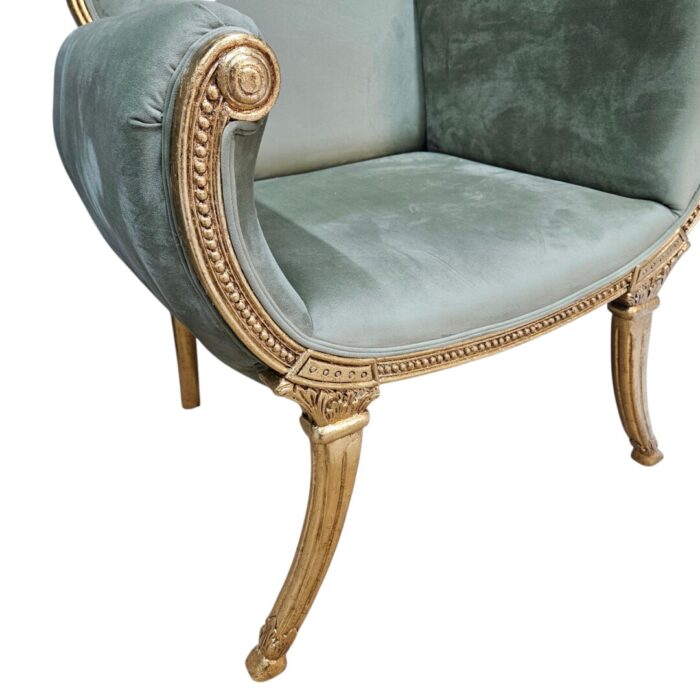 French carved occasional chair close up t