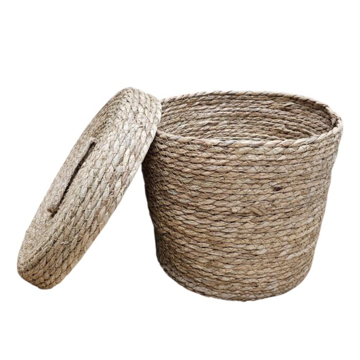 Natural Basket With Lid 32 x 25 cm Open Front