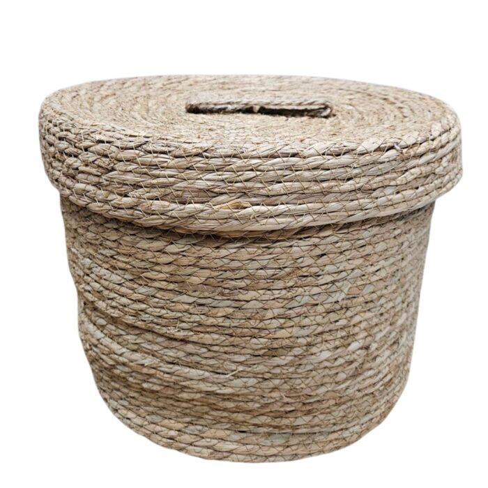 Natural Basket With Lid 36 x 27 cm
