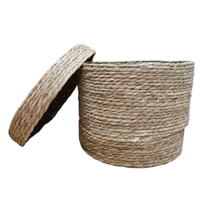 Natural Basket With Lid 36 x 27 cm Open Front